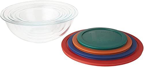 Glass Mixing Bowls with Multi Colored Lids — photo 3