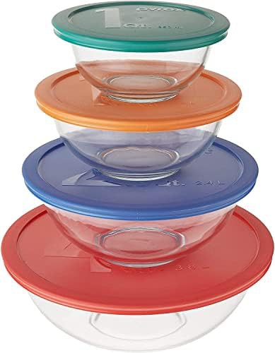 Glass Mixing Bowls with Multi Colored Lids — photo 4