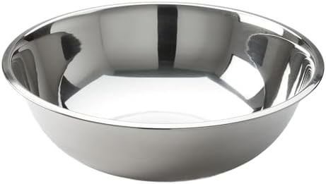 Wide rim eight quart metal bowl