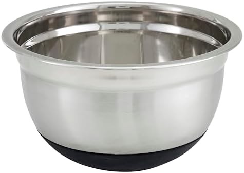 Winco black 3 qt stainless steel mixing bowl