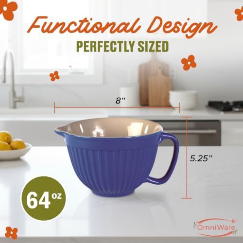 Simply Blue Ceramic Batter Bowl with Spout — photo 3