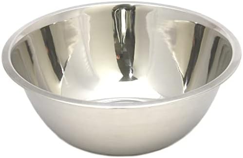 Brushed stainless steel large mixing bowl