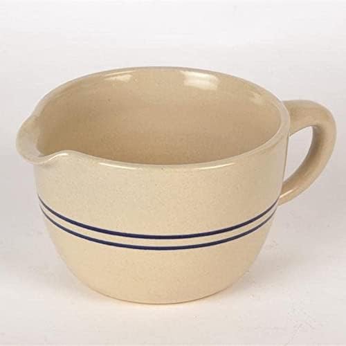 Handmade Blue Stripe Stoneware Batter Bowl — photo 3