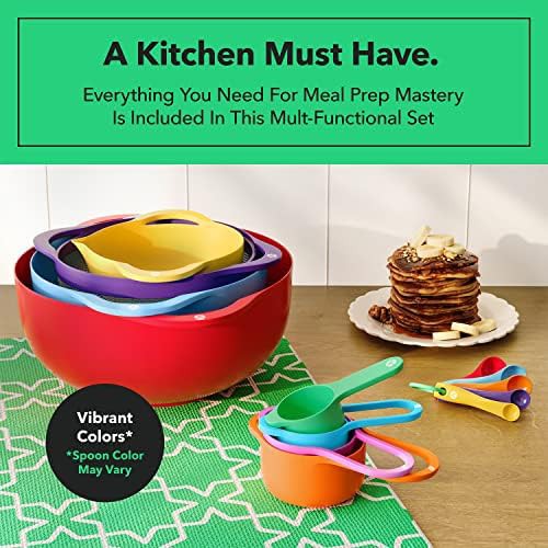 Thirteen Piece Colorful Plastic Nesting Kitchen Set — photo 4