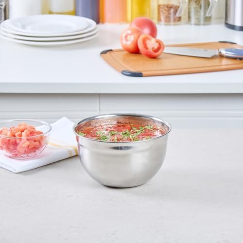German deep stainless steel flour bowl — photo 4