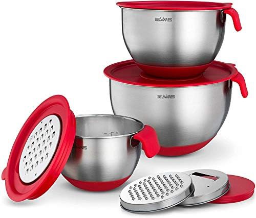 Red silicone base three piece set