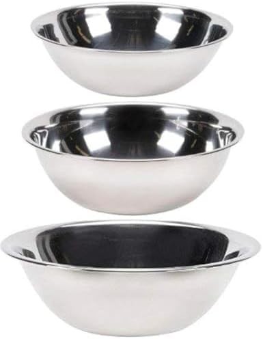 Vollrath stainless steel set of three mixing bowls