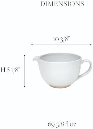 White ceramic stoneware batter bowl with handle — photo 2