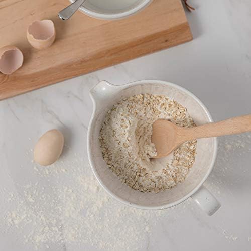 White ceramic stoneware batter bowl with handle — photo 4