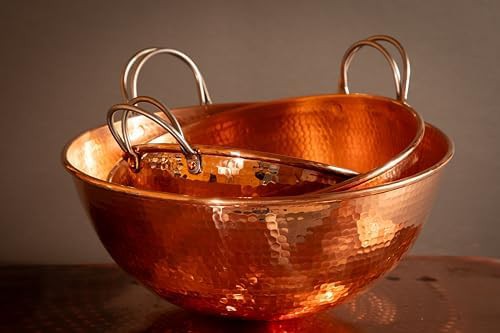 Hammered copper baking bowl with handle — photo 5