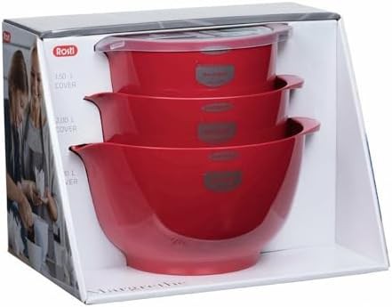 Red Rosti Margrethe mixing bowl set with lids — photo 5