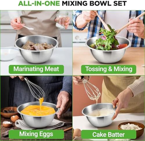 Heavy duty silver nesting mixing bowls — photo 3