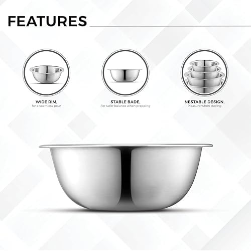Nestable stainless steel six piece bowl set — photo 5