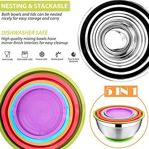 Non slip deep multicolor mixing bowls — photo 3