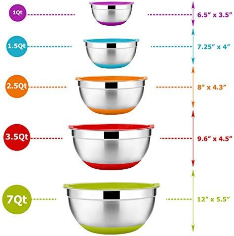 Non slip deep multicolor mixing bowls — photo 4
