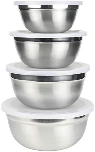 Stainless steel select prep bowl set with lids