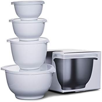 White Margrethe mixing bowl set with lids — photo 4