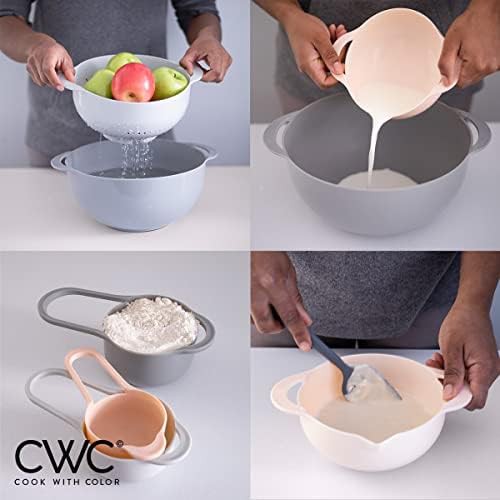 Pink nesting bowls measuring cups set — photo 4