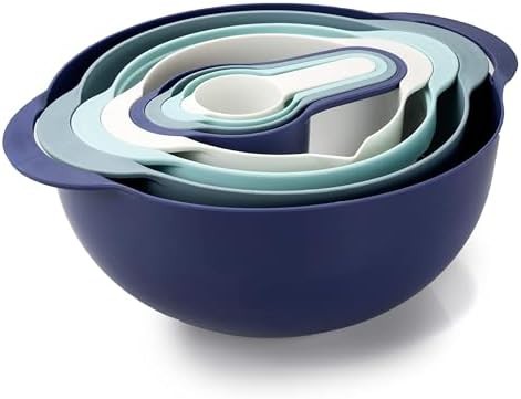 Teal polypropylene nesting mixing bowl set