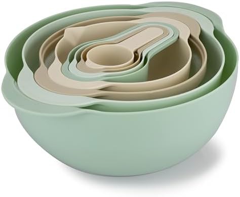 Mint nesting bowls measuring cups set