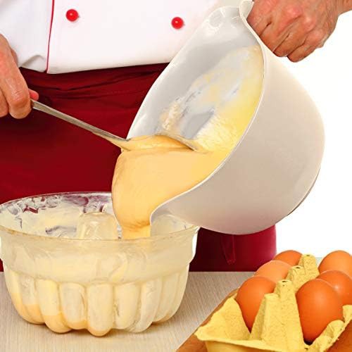 Glad white plastic bowl with pour spout — photo 3