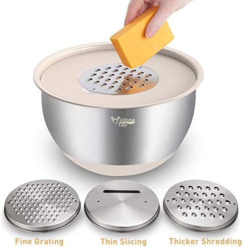 Khaki Nesting Bowls with Grater Attachments — photo 3