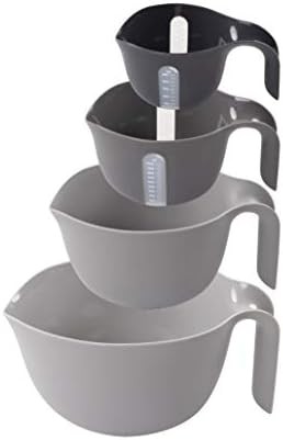 Nested gray prep bowls with measurement marks