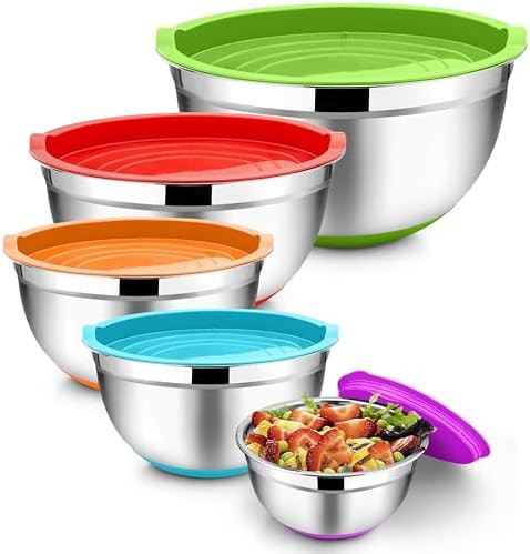 Multicolor salad bowls with airtight lids