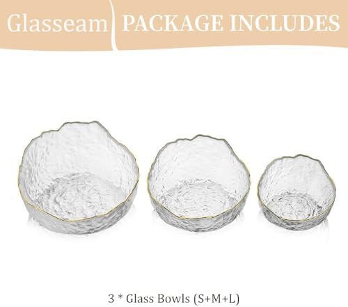 Clear glass stacking salad and prep bowls — photo 4