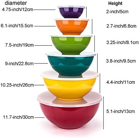 Multicolor melamine mixing bowls with lids — photo 5