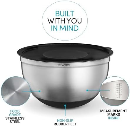 Three quart stainless bowls with pour spout — photo 4