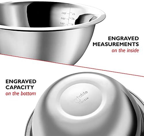 Stainless steel nesting bowls with measuring tools — photo 3