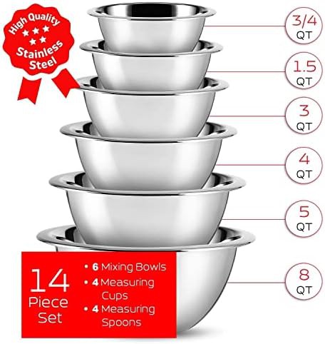 Stainless steel nesting bowls with measuring tools — photo 4