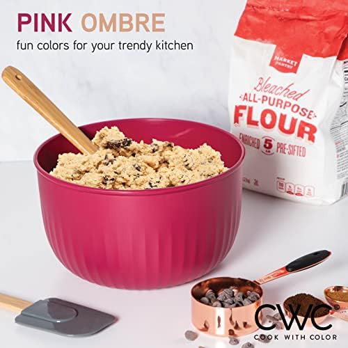 Rose deep plastic prep mixing bowl set — photo 3