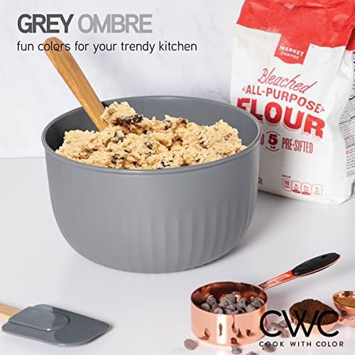 Gray deep plastic prep mixing bowl set — photo 3