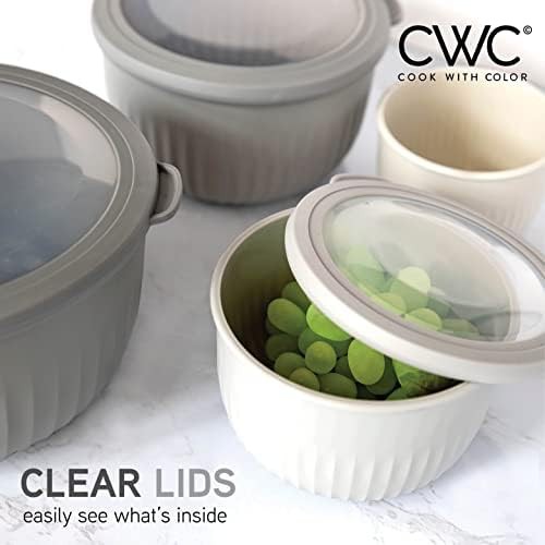 Gray deep plastic prep mixing bowl set — photo 4