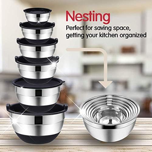 Stainless steel six piece mixing bowl set — photo 3