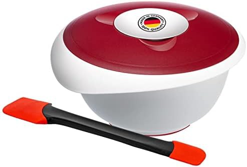 White and red baking set with scraper