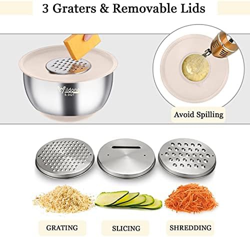 Silver Stainless Steel Mixing Bowls with Lids — photo 3