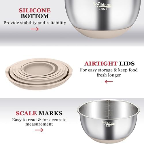 Silver Stainless Steel Mixing Bowls with Lids — photo 4