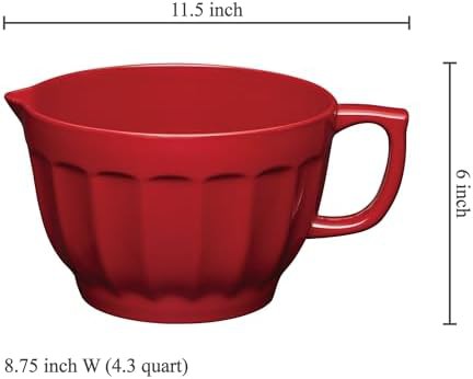 Red latte style melamine batter bowl — photo 3