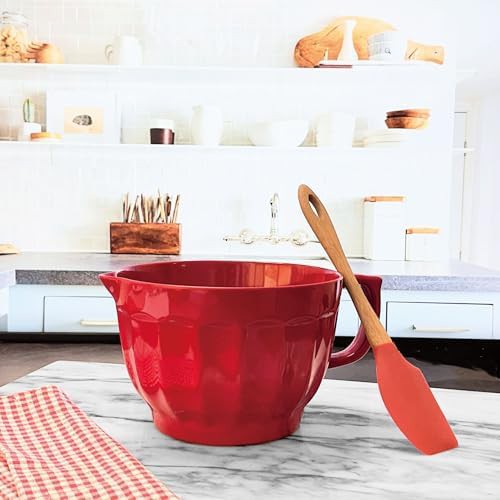 Red latte style melamine batter bowl — photo 4
