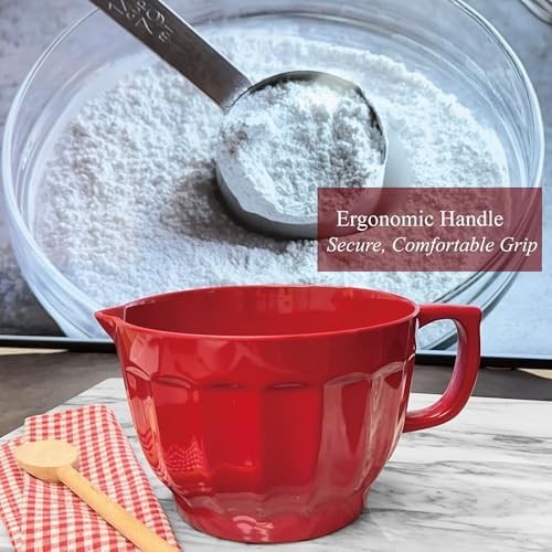 Red latte style melamine batter bowl — photo 5
