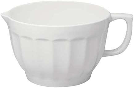 White latte style melamine batter bowl