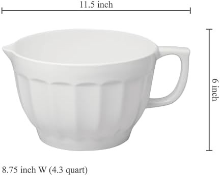 White latte style melamine batter bowl — photo 3