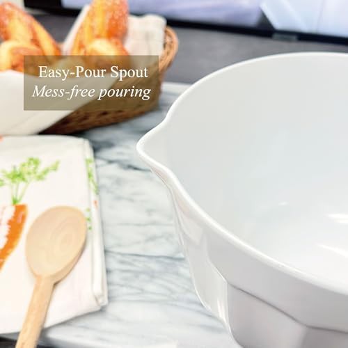 White latte style melamine batter bowl — photo 5
