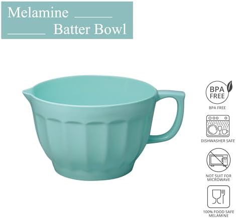 Mint blue latte style melamine bowl — photo 3