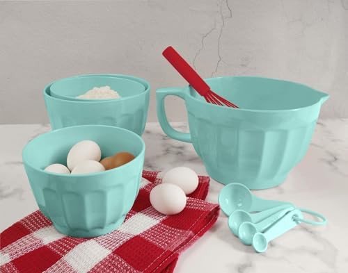 Mint blue latte style melamine bowl — photo 4