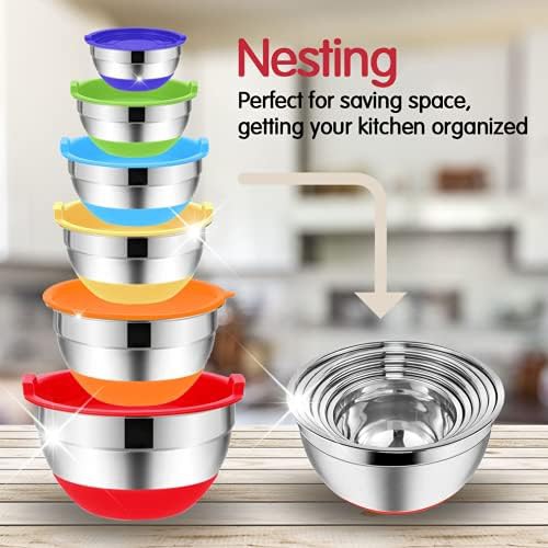 Stainless steel ten piece mixing bowl set — photo 3