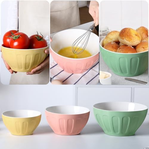 Pastel ceramic nesting bowls for baking — photo 3